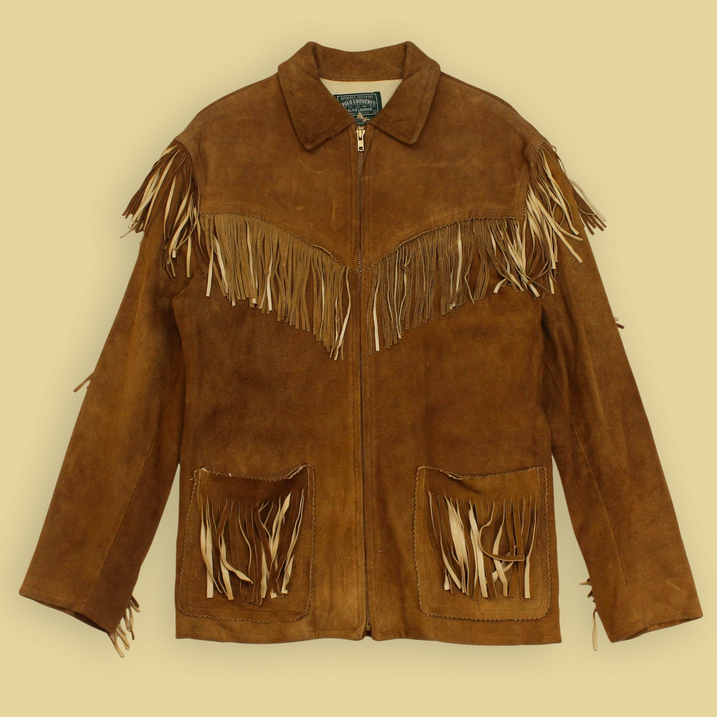 Polo Country Roughout Suede Fringe Western Jacket