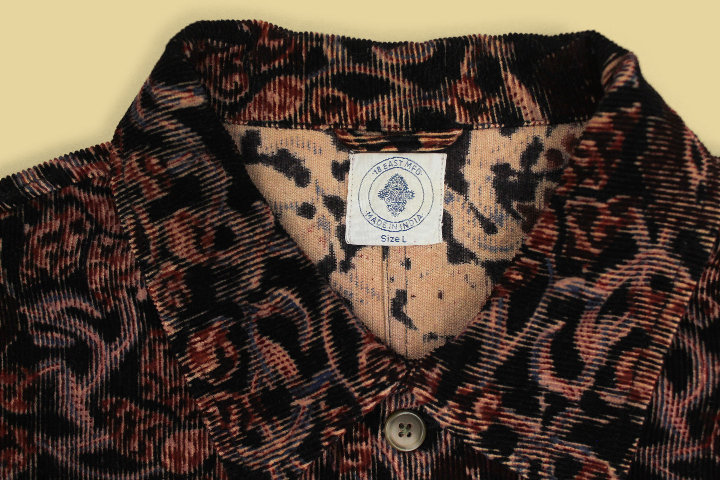 18 East Bagru Print Corduroy Cam Shirt Jacket