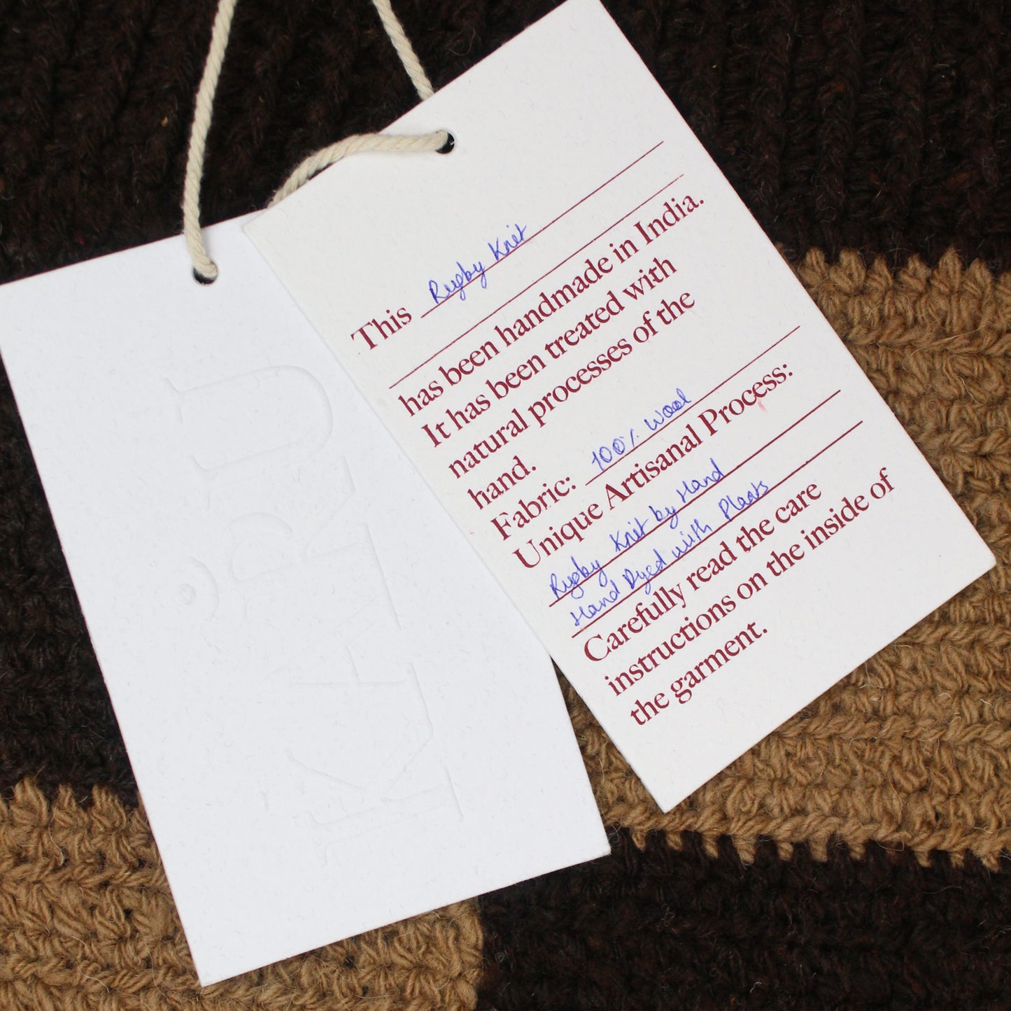 Karu Research Wool Check Rugby Knit Sweater