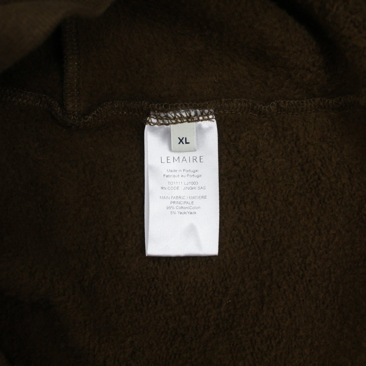 Lemaire Cotton Yak Blend Fleece Hoodie