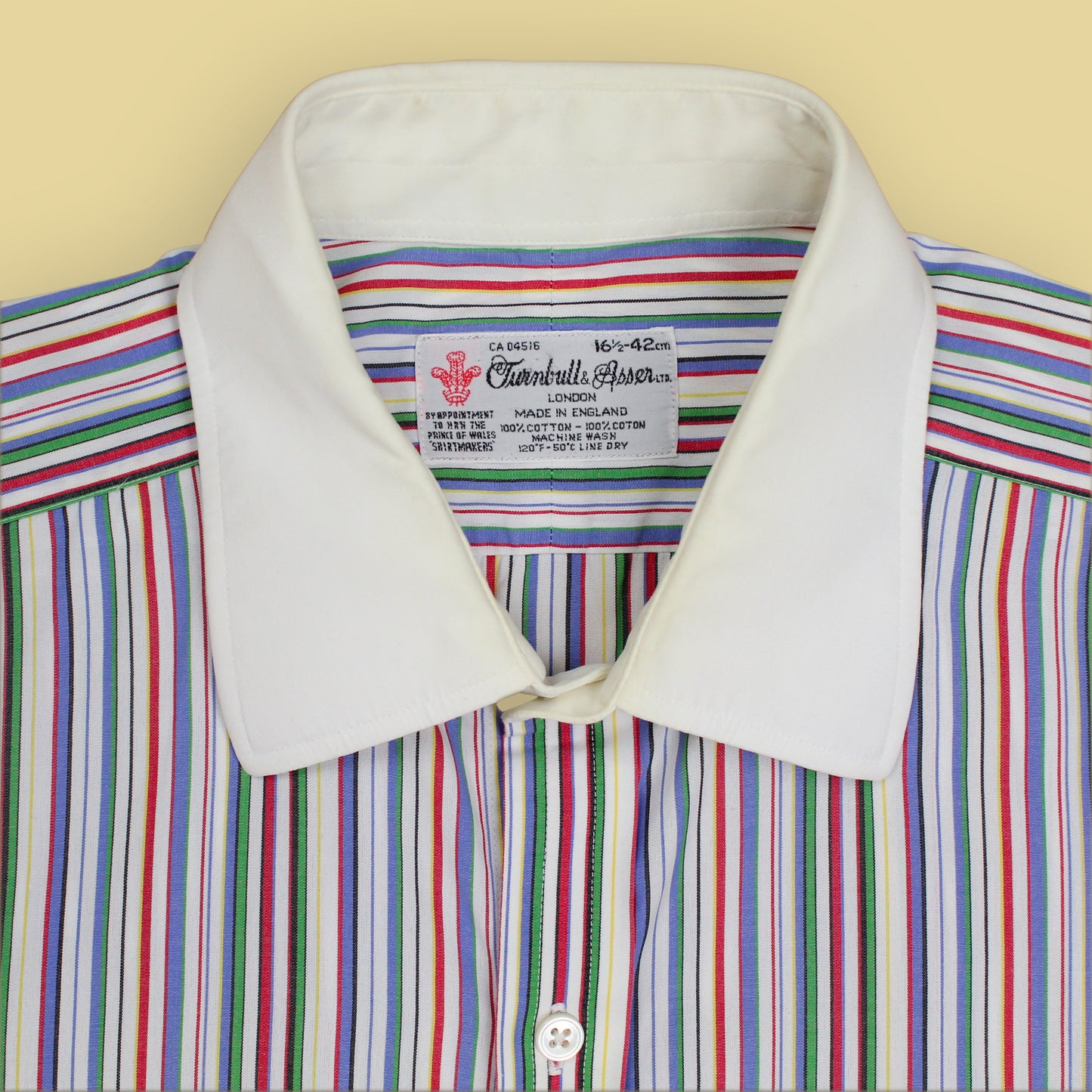 Turnbull & Asser Variegated Stripe Cotton Contrast Cotton French Cuff Shirt