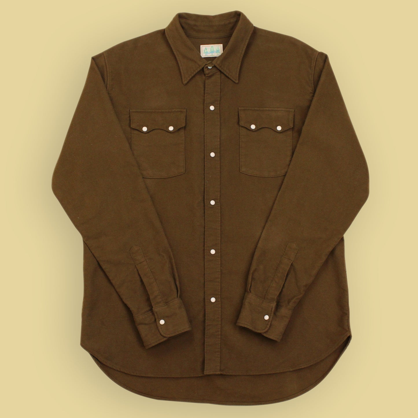 Wythe Bear Brown Moleskin Cotton Pearl Snap Western Shirt