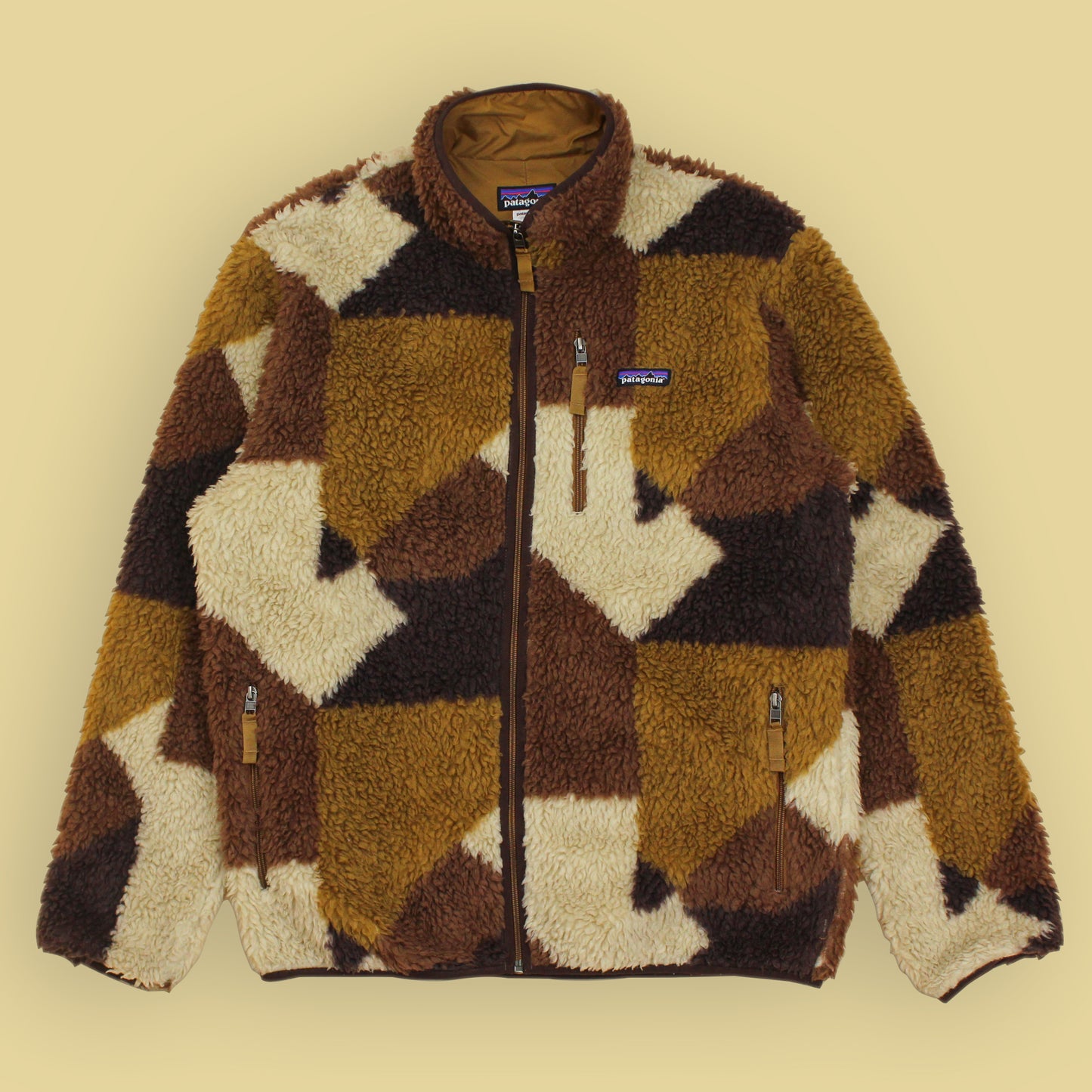 Patagonia Bear Block Retro Deep Pile Fleece Jacket