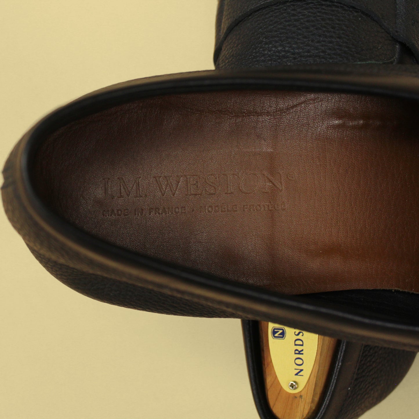 J.M. Weston Pebble Grain Leather Le Moc Loafers