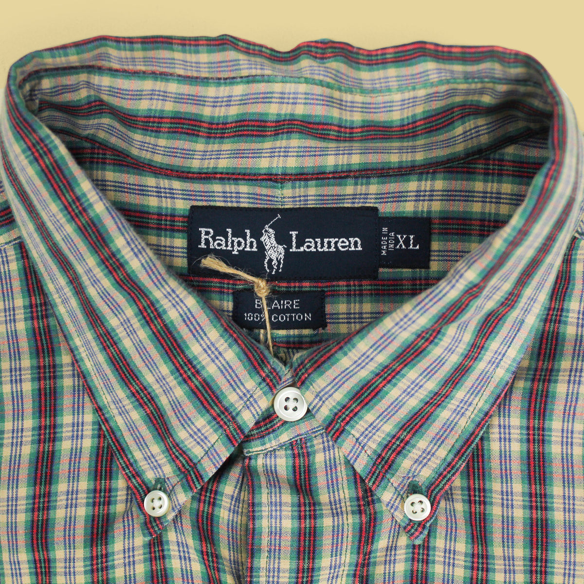 Vintage Polo Ralph Lauren Plaid Cotton Button-Down Blaire Shirt