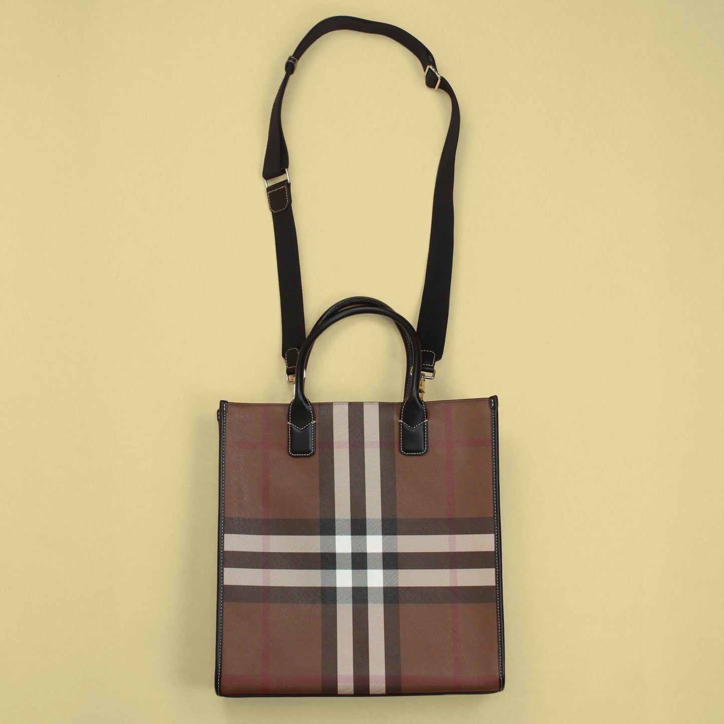 Burberry London Denny Slim Check E-Canvas Tote Bag