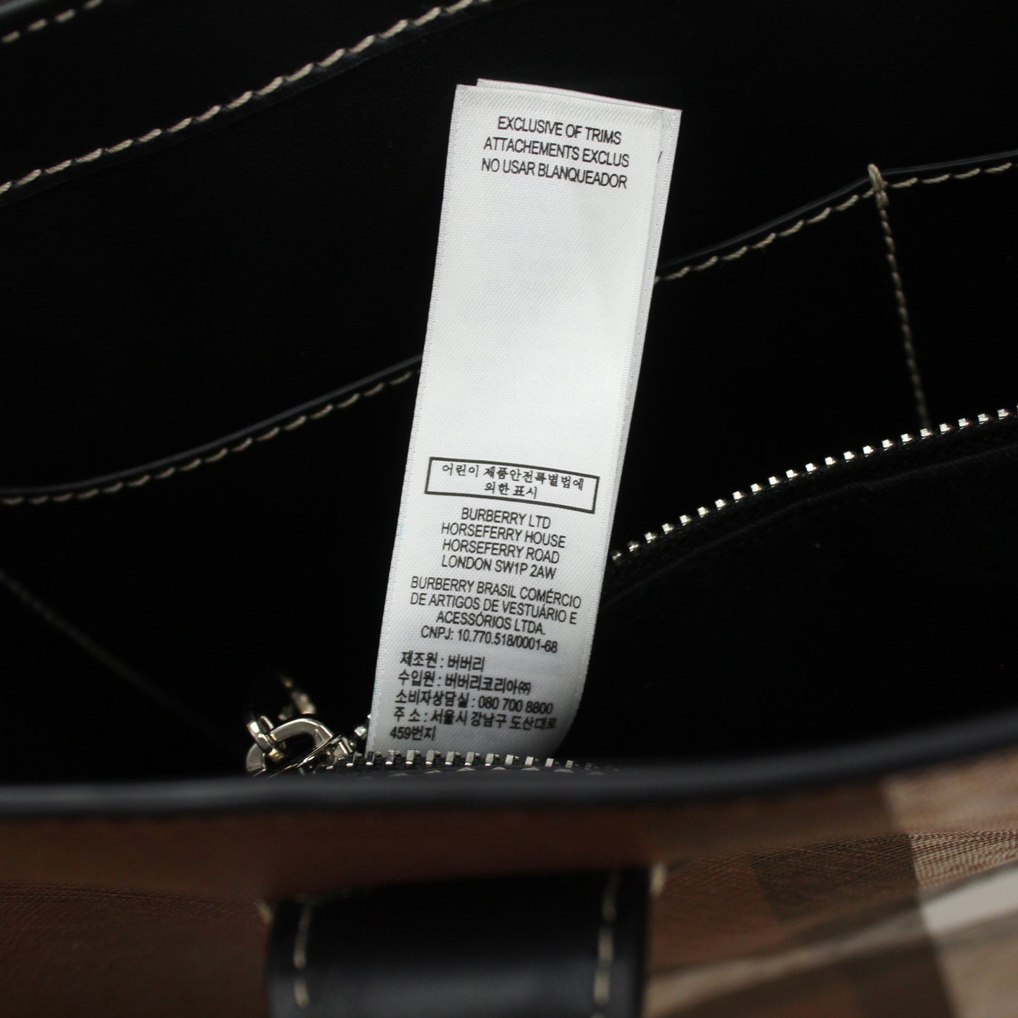 Burberry London Denny Slim Check E-Canvas Tote Bag