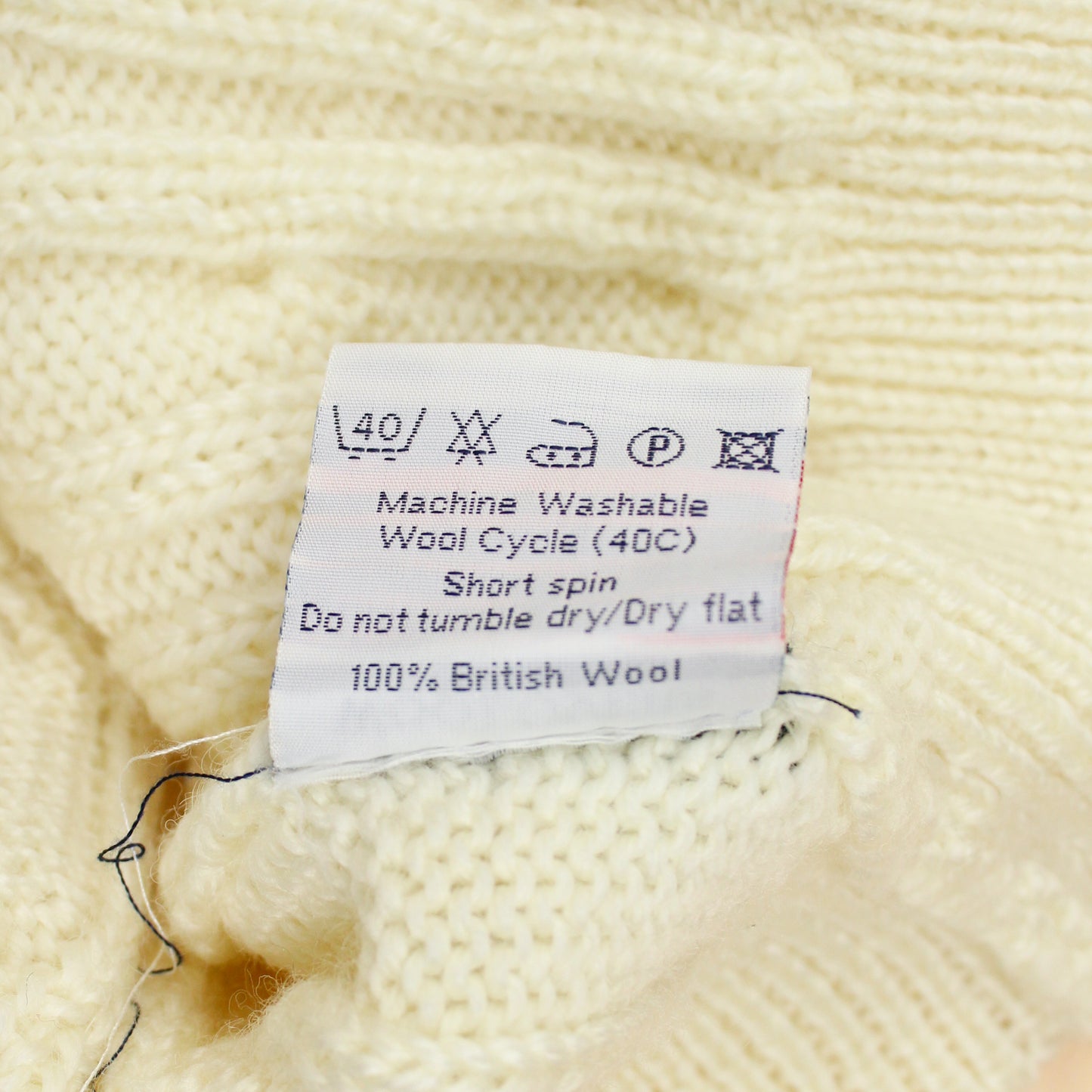 Woolovers Wool Aran Knit Crewneck Fisherman Sweater