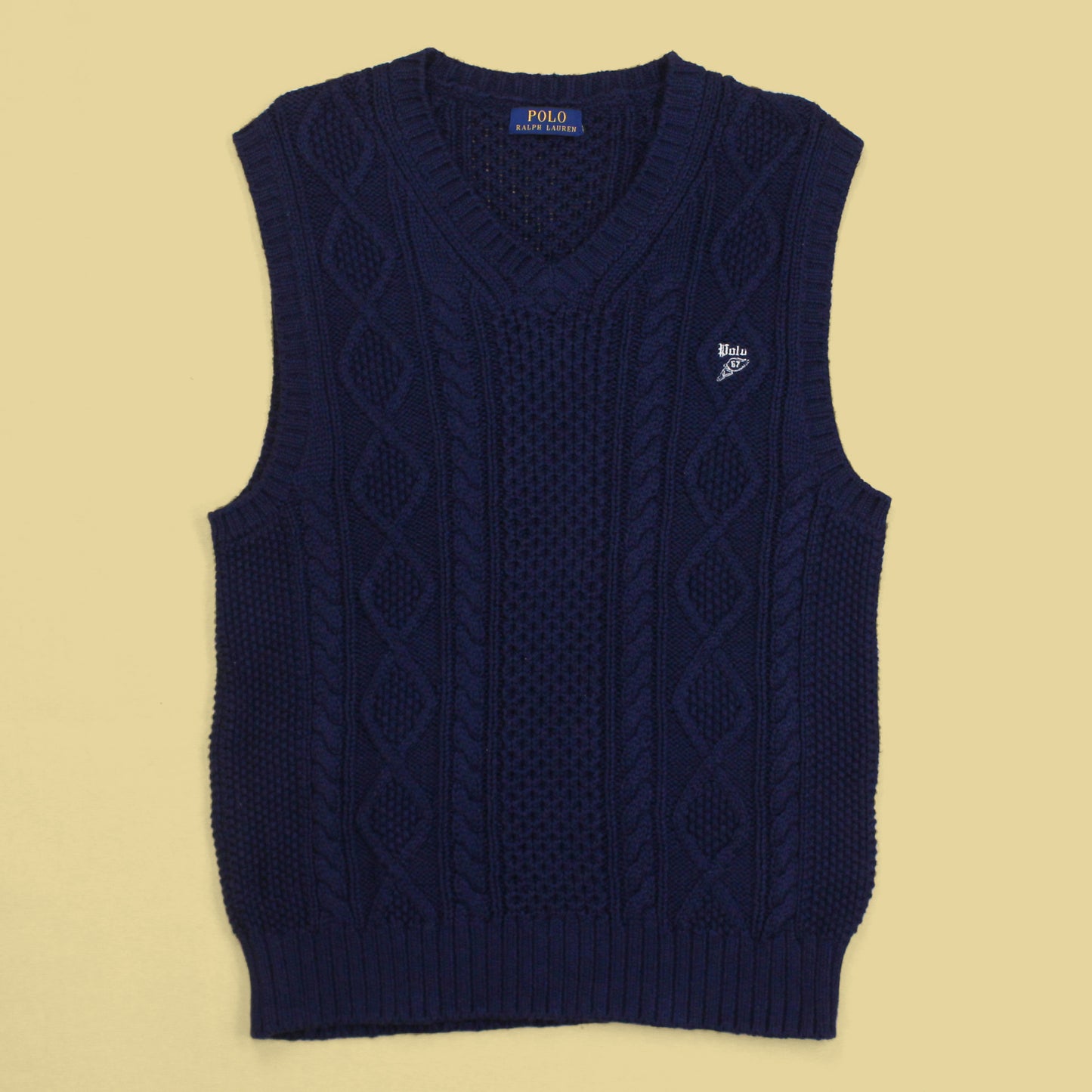 Polo Ralph Lauren Winged Foot Logo Cable Knit Sweater Vest