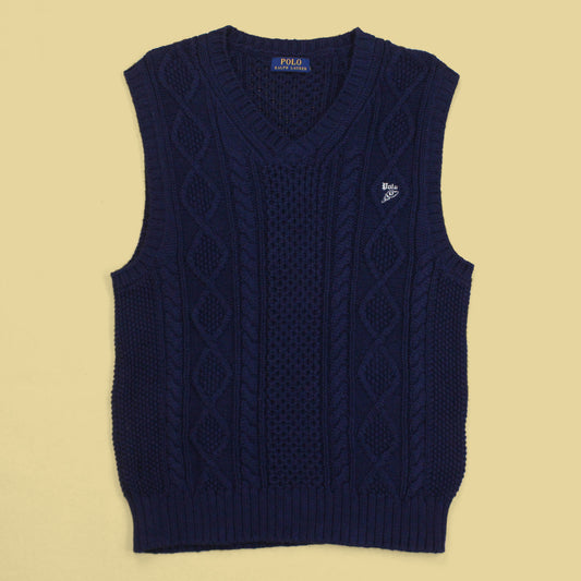 Polo Ralph Lauren Winged Foot Logo Cable Knit Sweater Vest