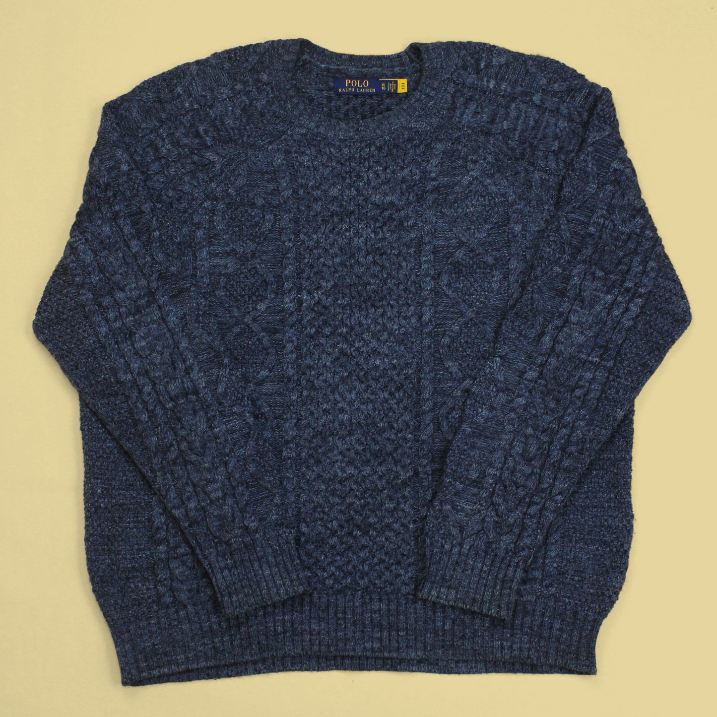 Polo Ralph Lauren Cotton Cable Knit Crewneck Fisherman Sweater