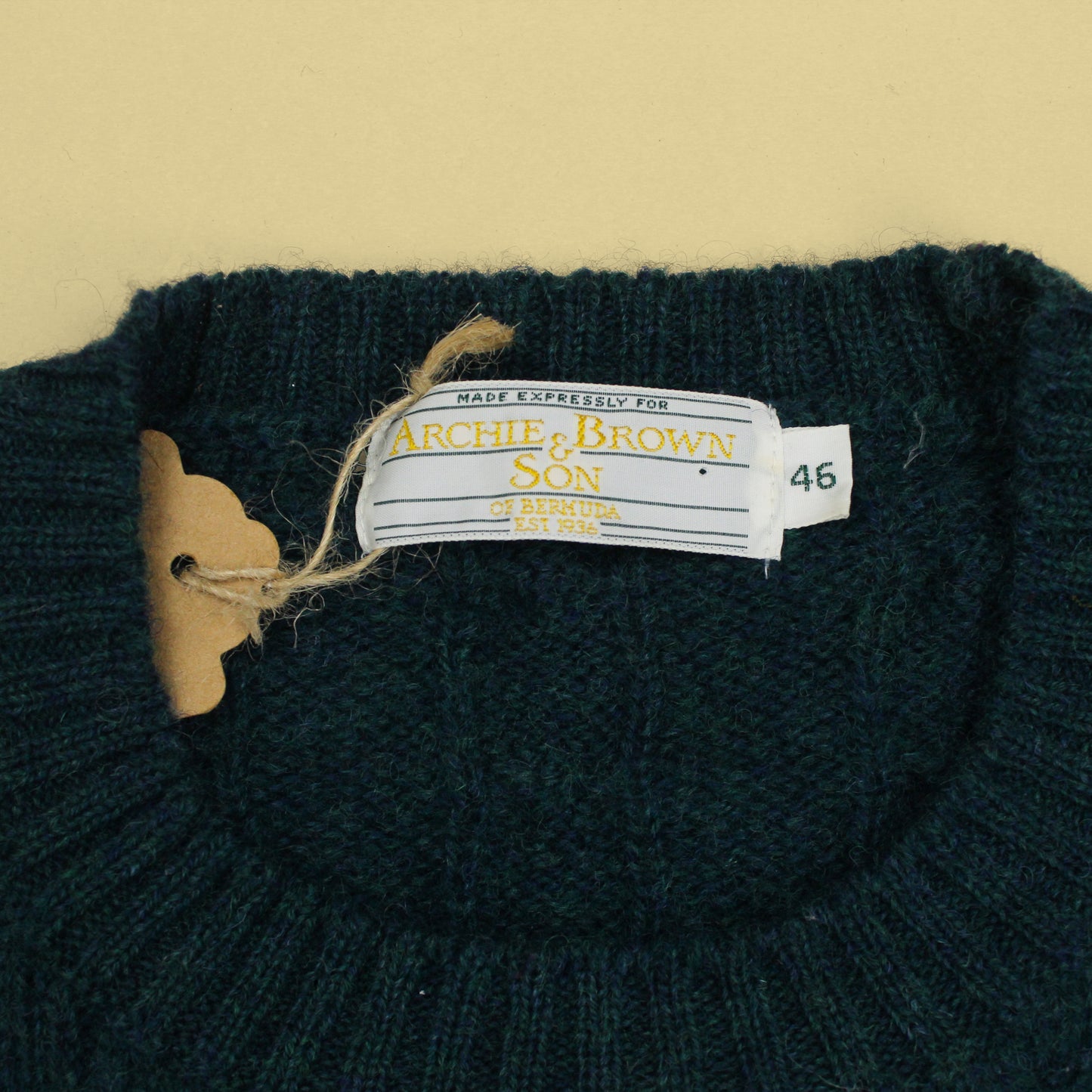 Archie Brown & Son Shetland Cable Knit Crewneck Sweater