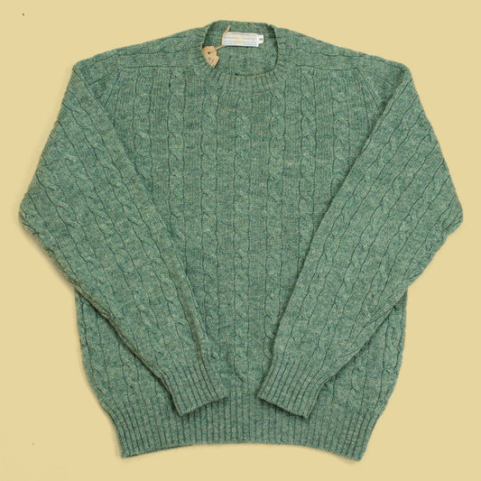 Archie Brown & Son Shetland Cable Knit Crewneck Sweater