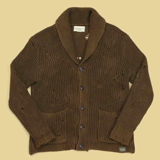 Denim & Supply Ralph Lauren Distressed Cotton Shawl Collar Cardigan