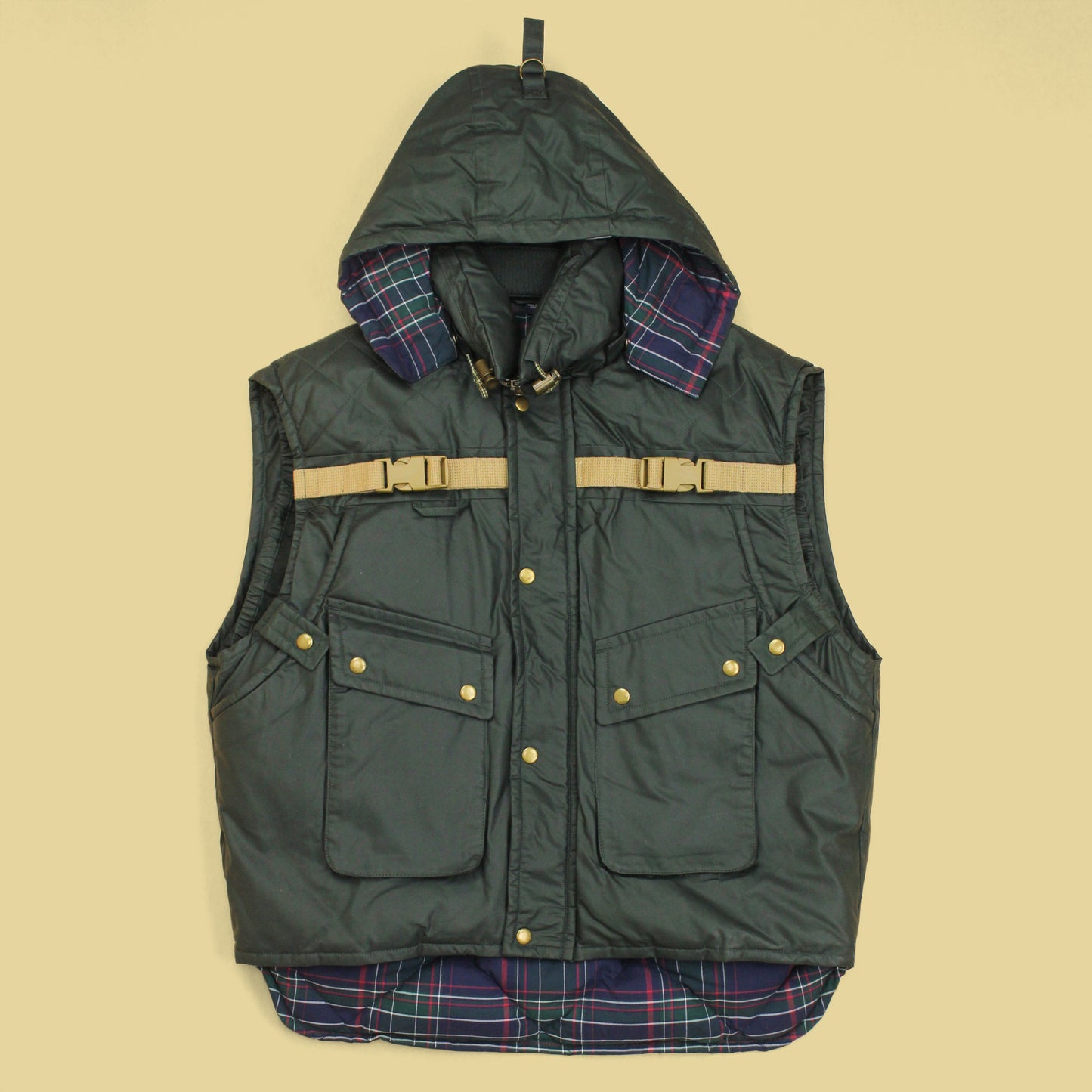 Willis & Geiger Oil Cloth Down Fill Utility/Hunting Vest with Removable Hood