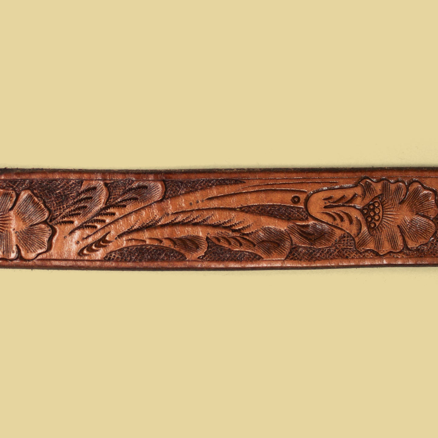 Wythe Cognac Tooled Leather Western Belt