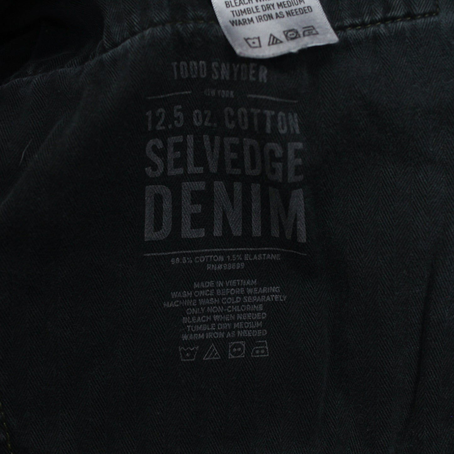 Todd Snyder Washed Black Selvedge Stretch Denim Jeans