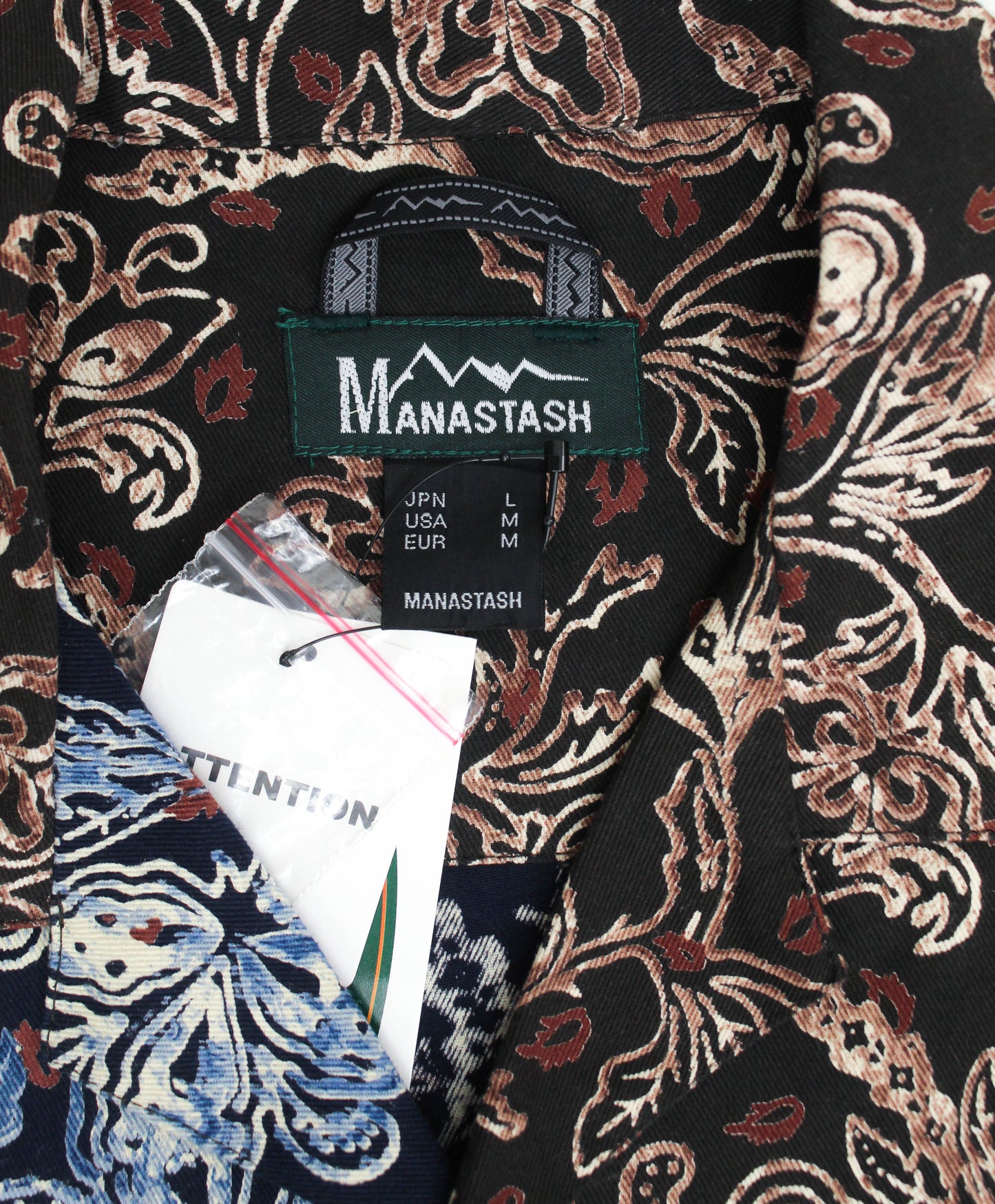 Manastash Cotton Mismatched Floral Print Hawaiian Shirt