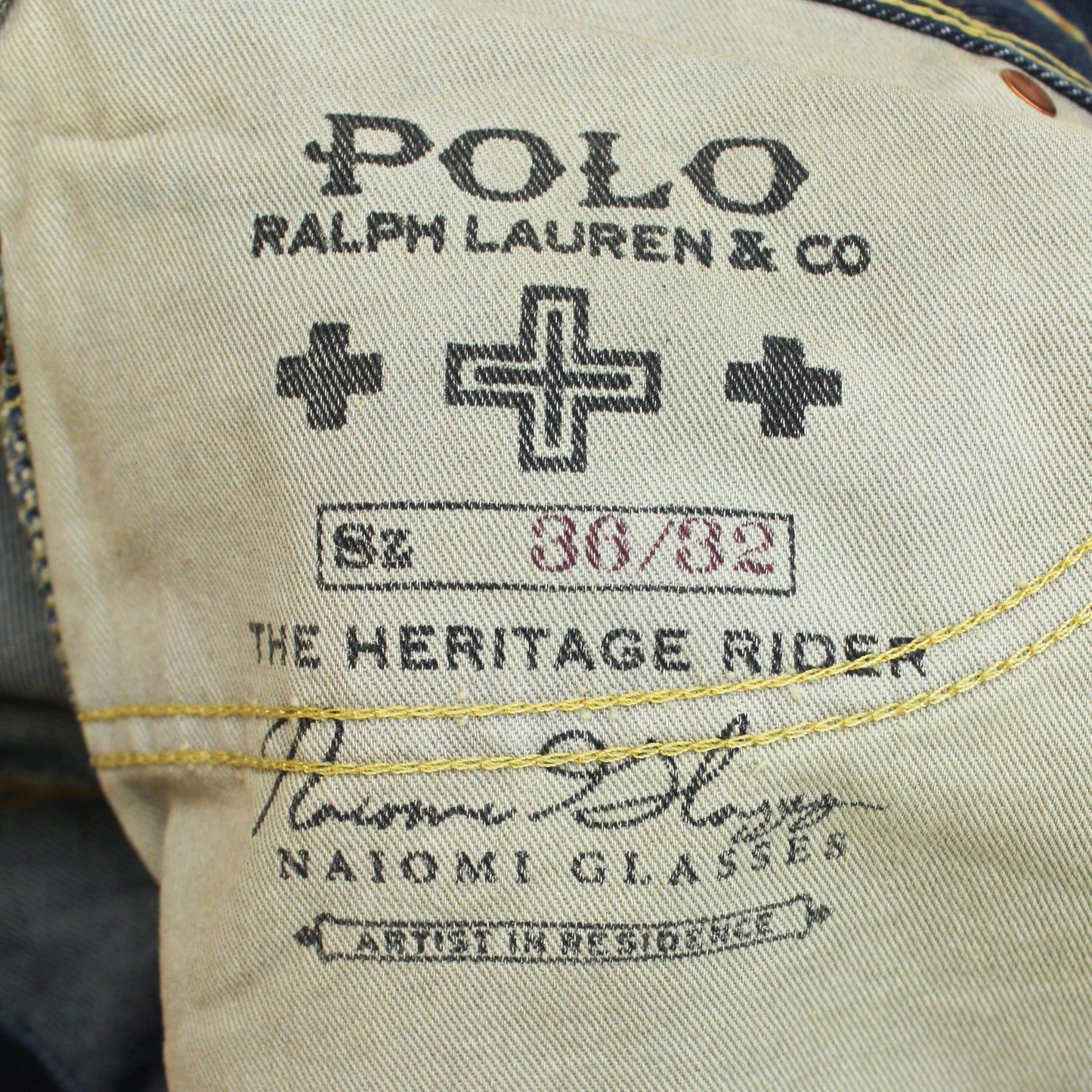 Polo Ralph Lauren x Naiomi Glasses Faded Denim Heritage Rider Jeans