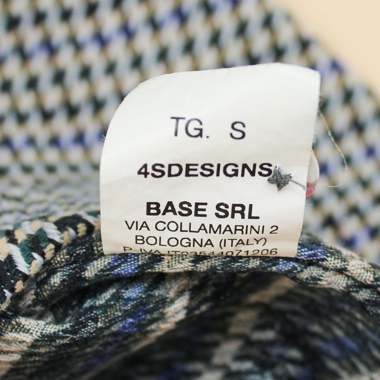 4SDesigns Textured Weave Houndstooth Check Button-Up Shirt