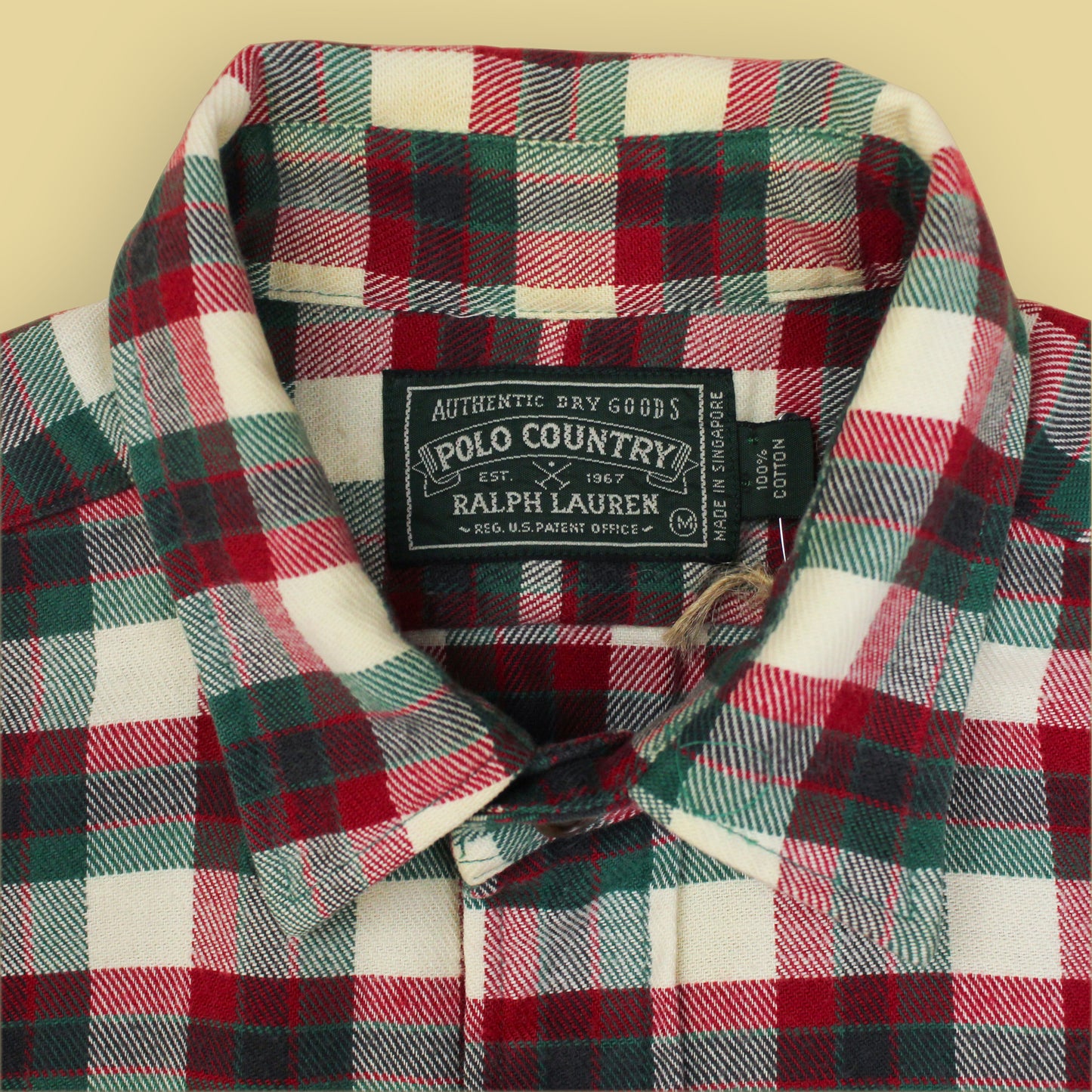 Polo Country Plaid Cotton Flannel Work Shirt