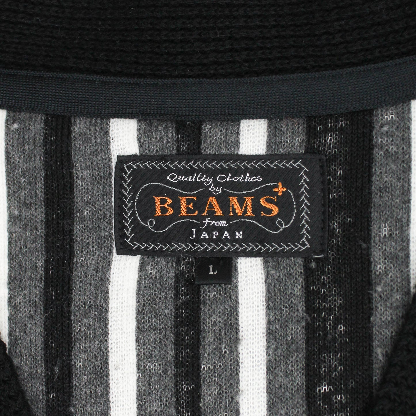 Beams Plus Striped High Pile Fleece Cardigan