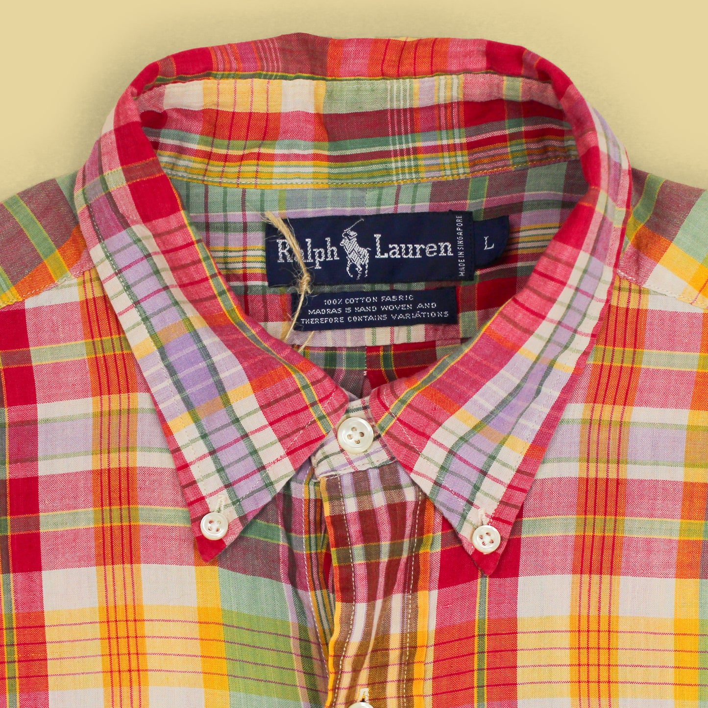 Vintage Polo Ralph Lauren Madras Short Sleeve Button-Down Shirt