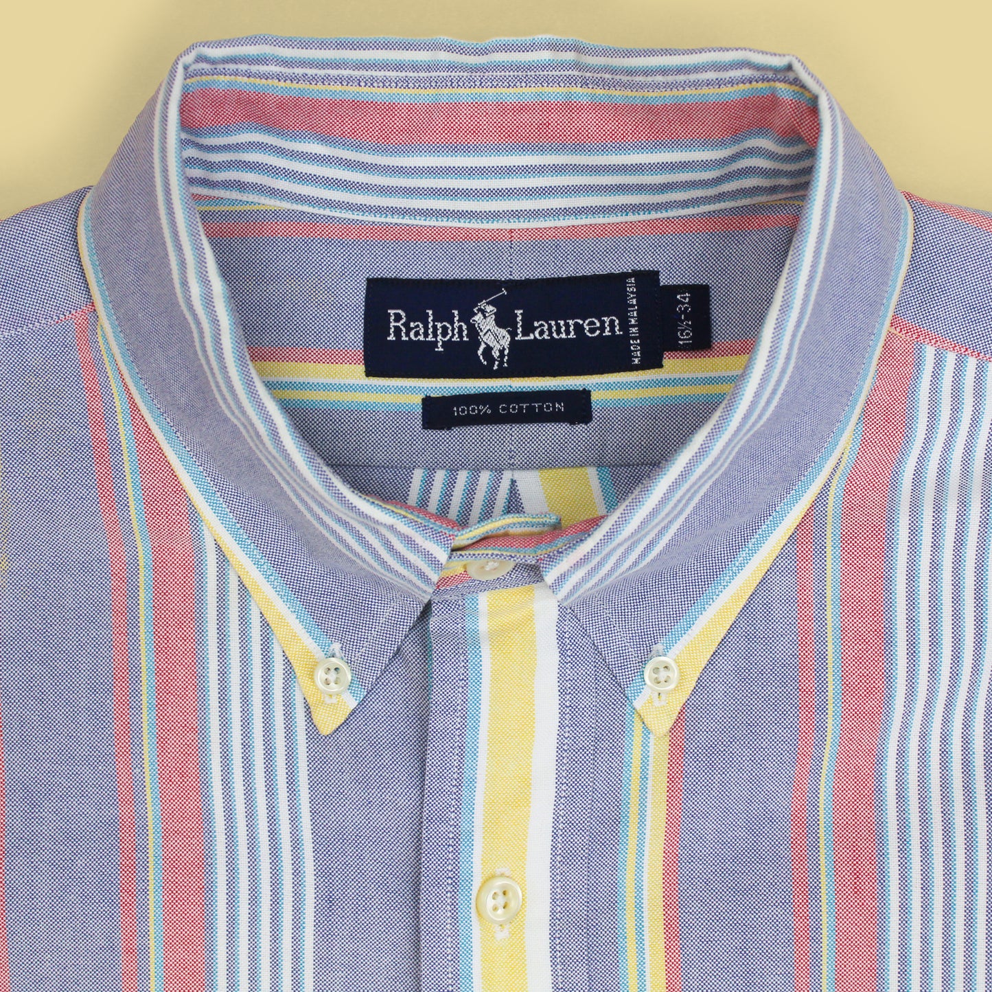 Vintage Polo Ralph Lauren Variegated Stripe Oxford Cloth Button-Down Shirt