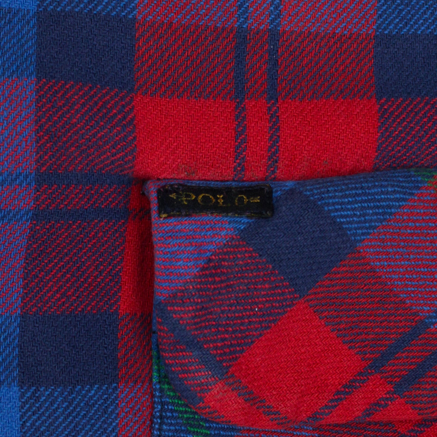 Polo Country Plaid Cotton Flannel Loop Collar Shirt