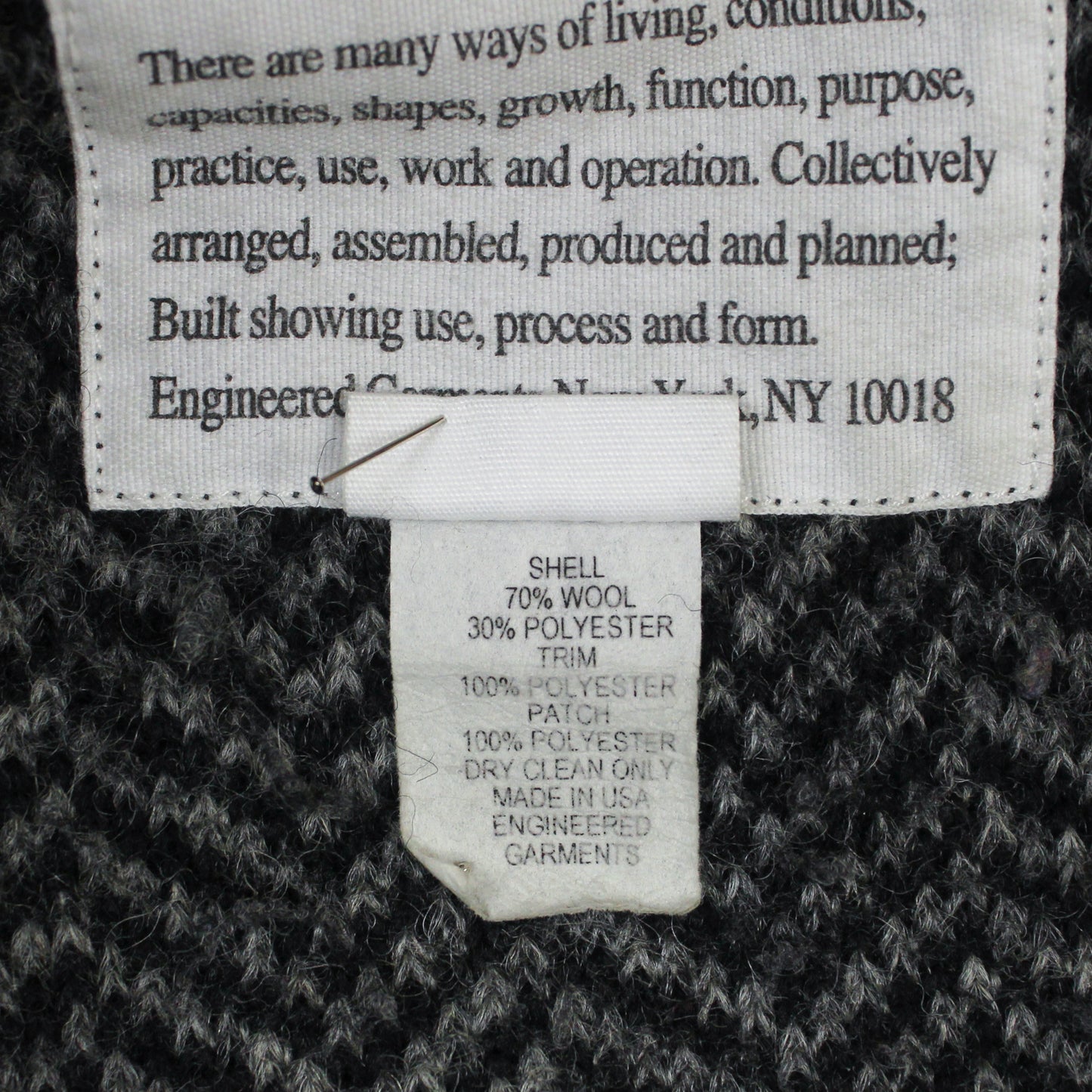 Engineered Garments Herringbone Belted Shawl Collar Knit Jacket