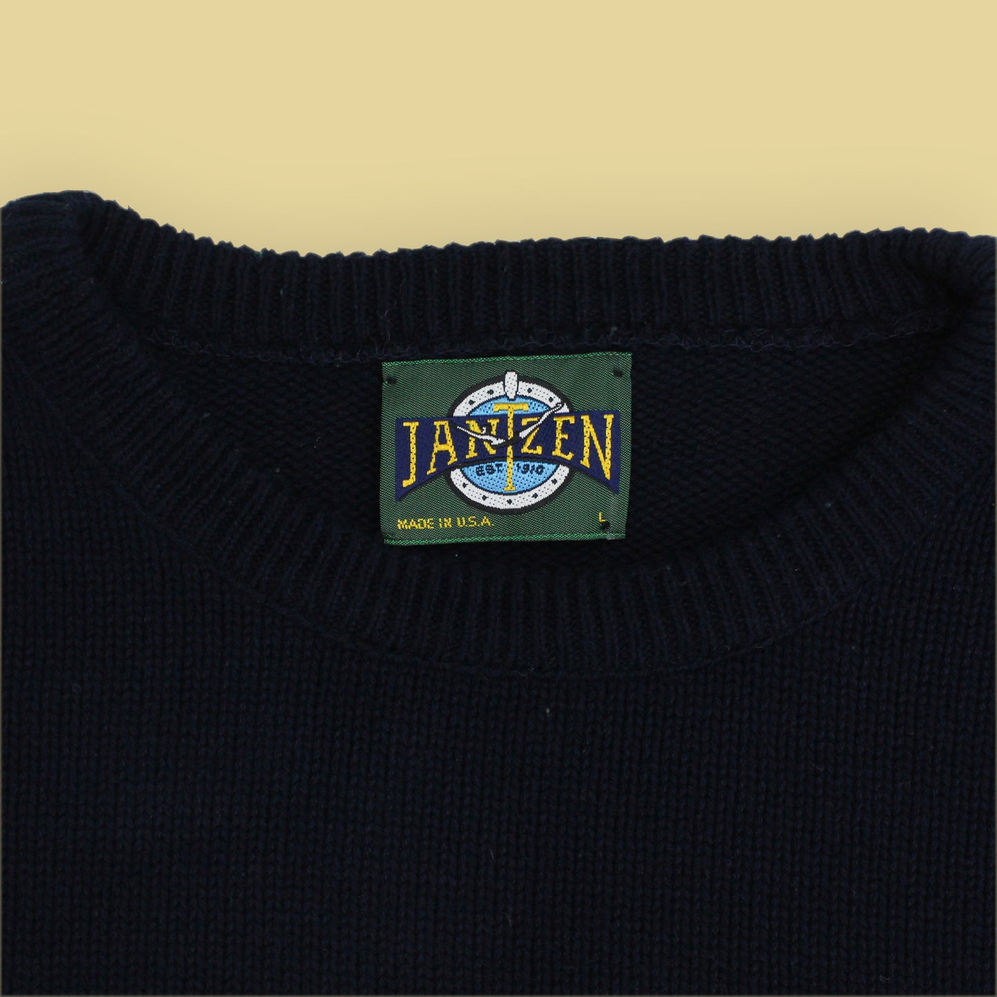Jantzen Variegated Stripe Cotton Crewneck Sweater