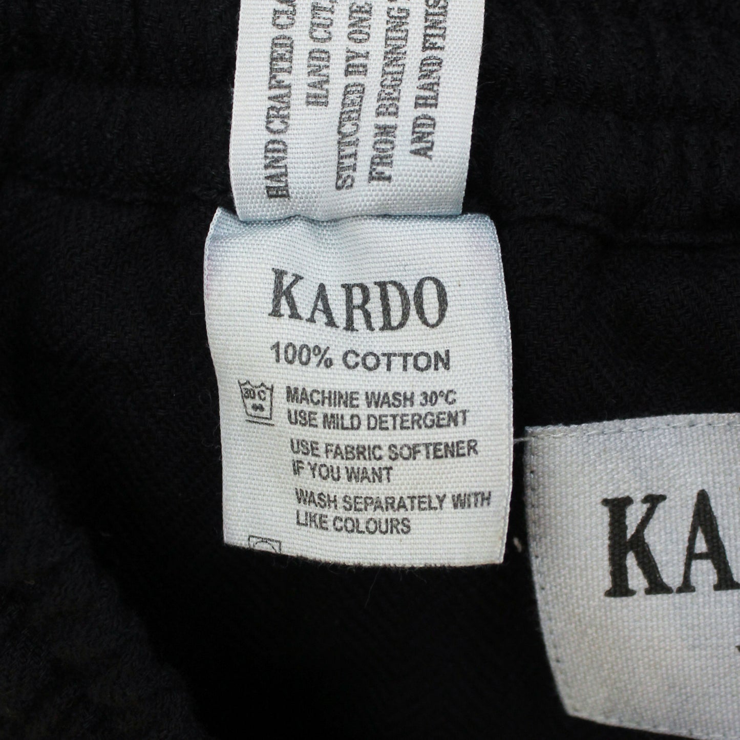 Kardo Herringbone Cotton Drawstring Waist Easy Pants