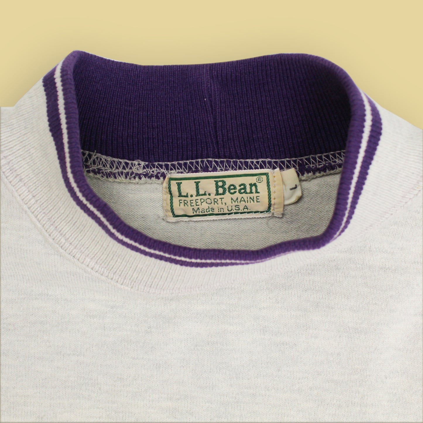 L.L. Bean Striped Mock Neck Long Sleeve T-Shirt