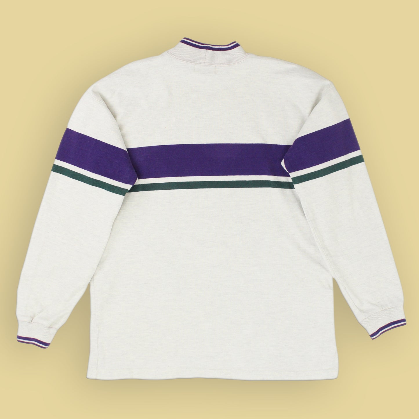 L.L. Bean Striped Mock Neck Long Sleeve T-Shirt