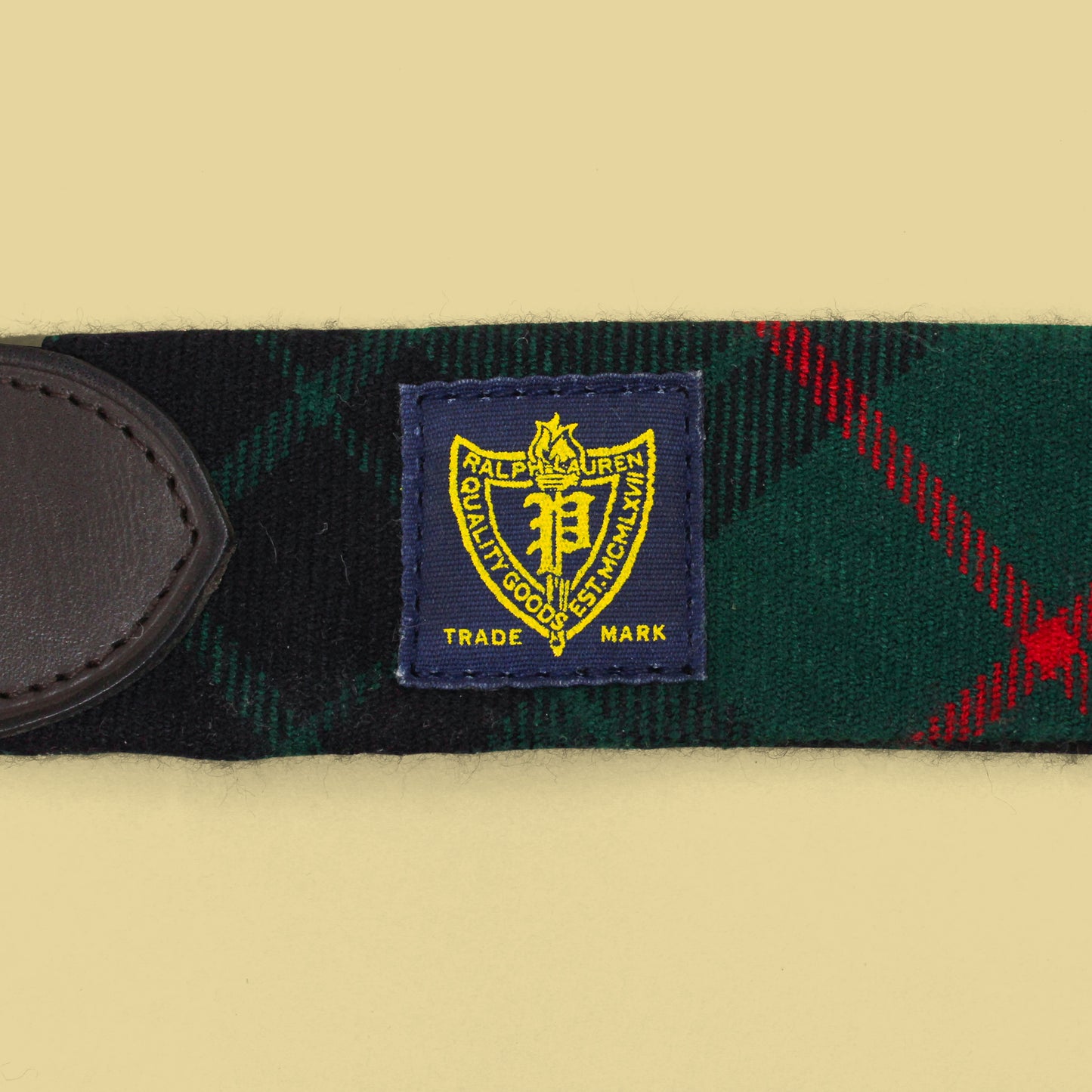 Polo Ralph Lauren Tartan Wool Double D-Ring Belt