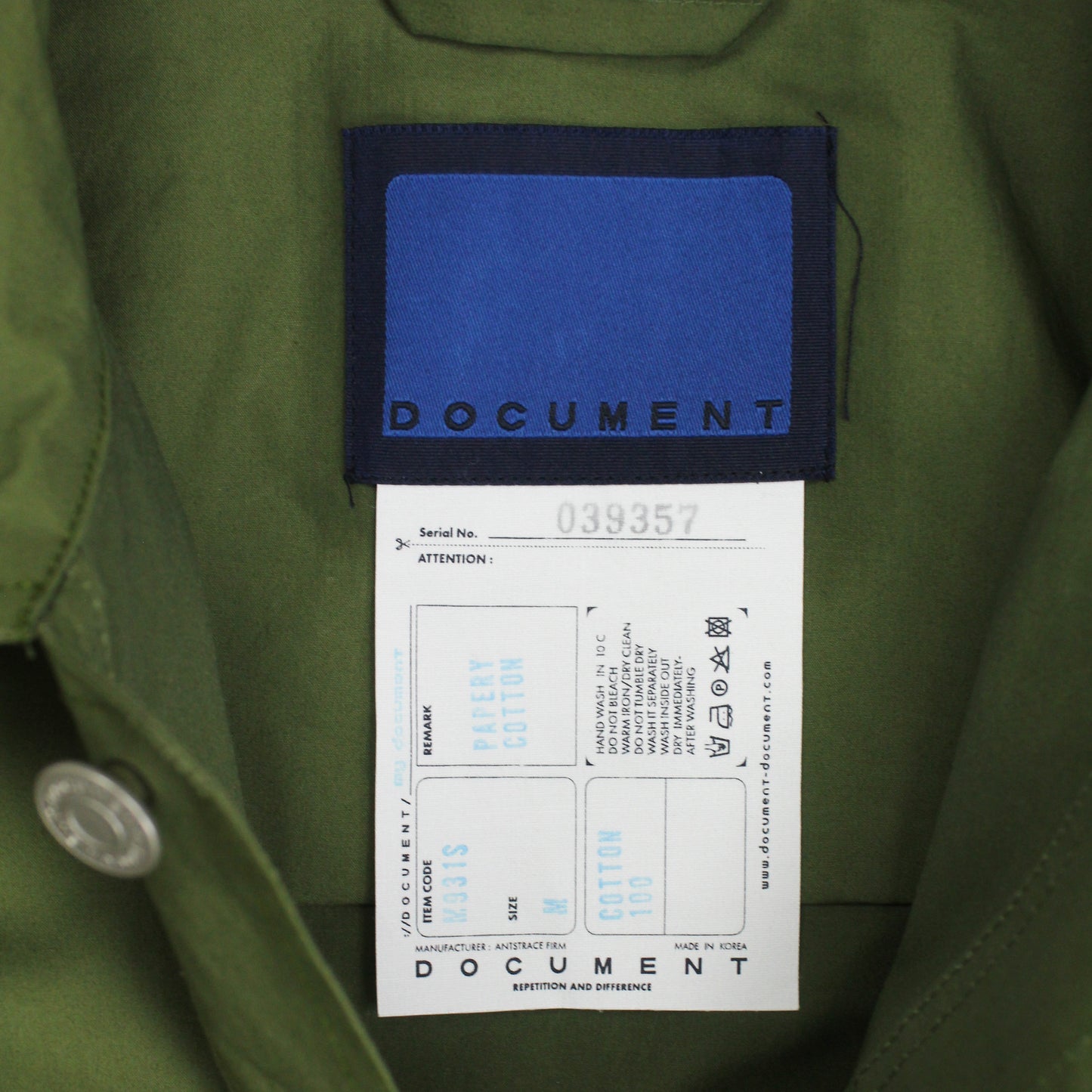 Document Papery Cotton Shirting Jacket