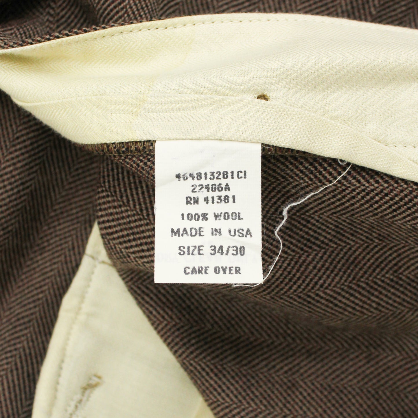 Double RL Herringbone Tweed Wool Buckle Back Trousers