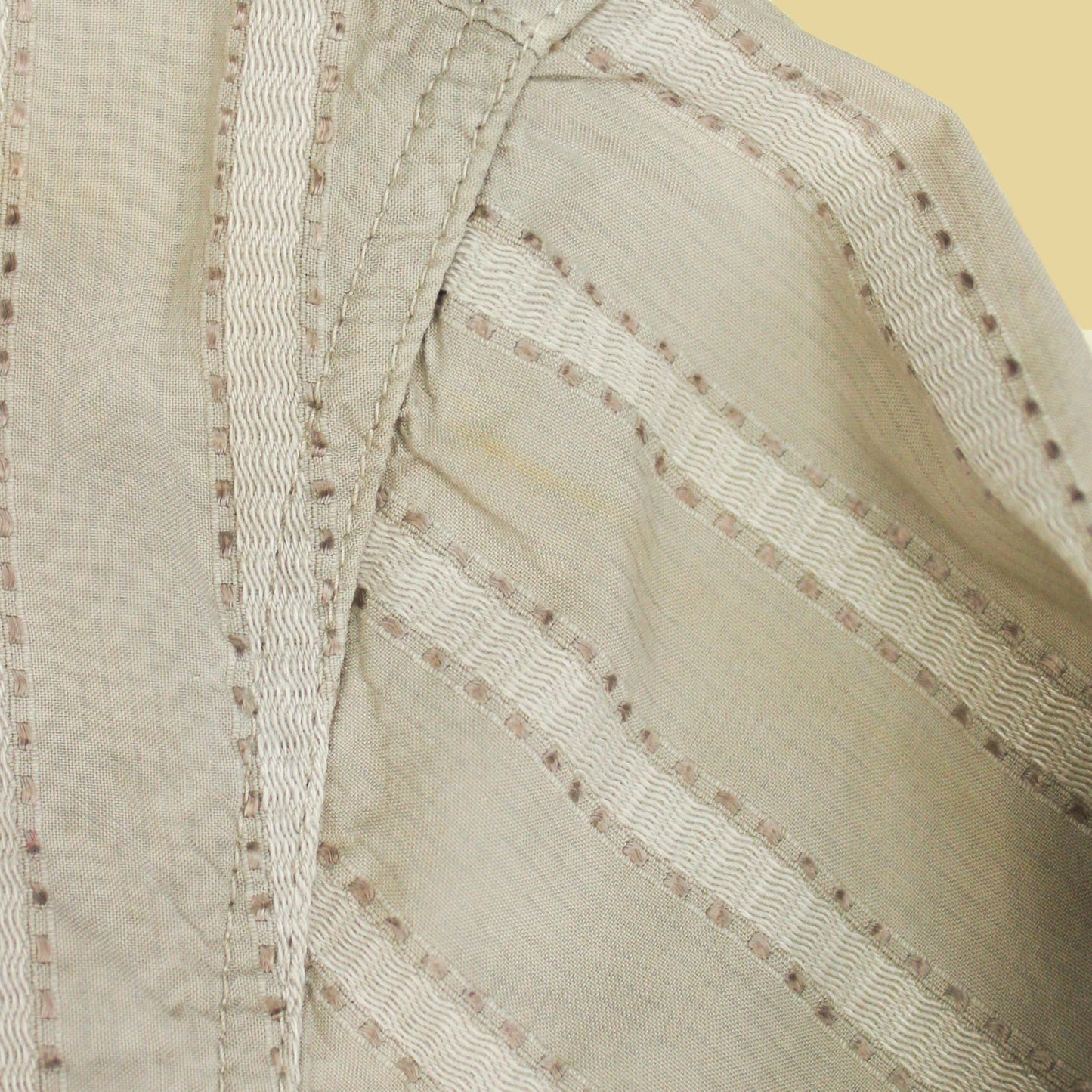Vintage Armani Jeans Cotton Blend Textured Stripe Button-Up Shirt