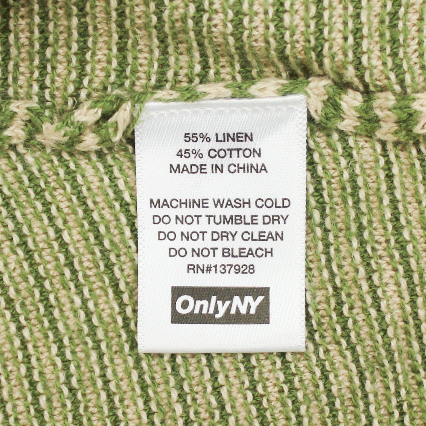 OnlyNY Striped Cotton Linen Knit Polo Shirt