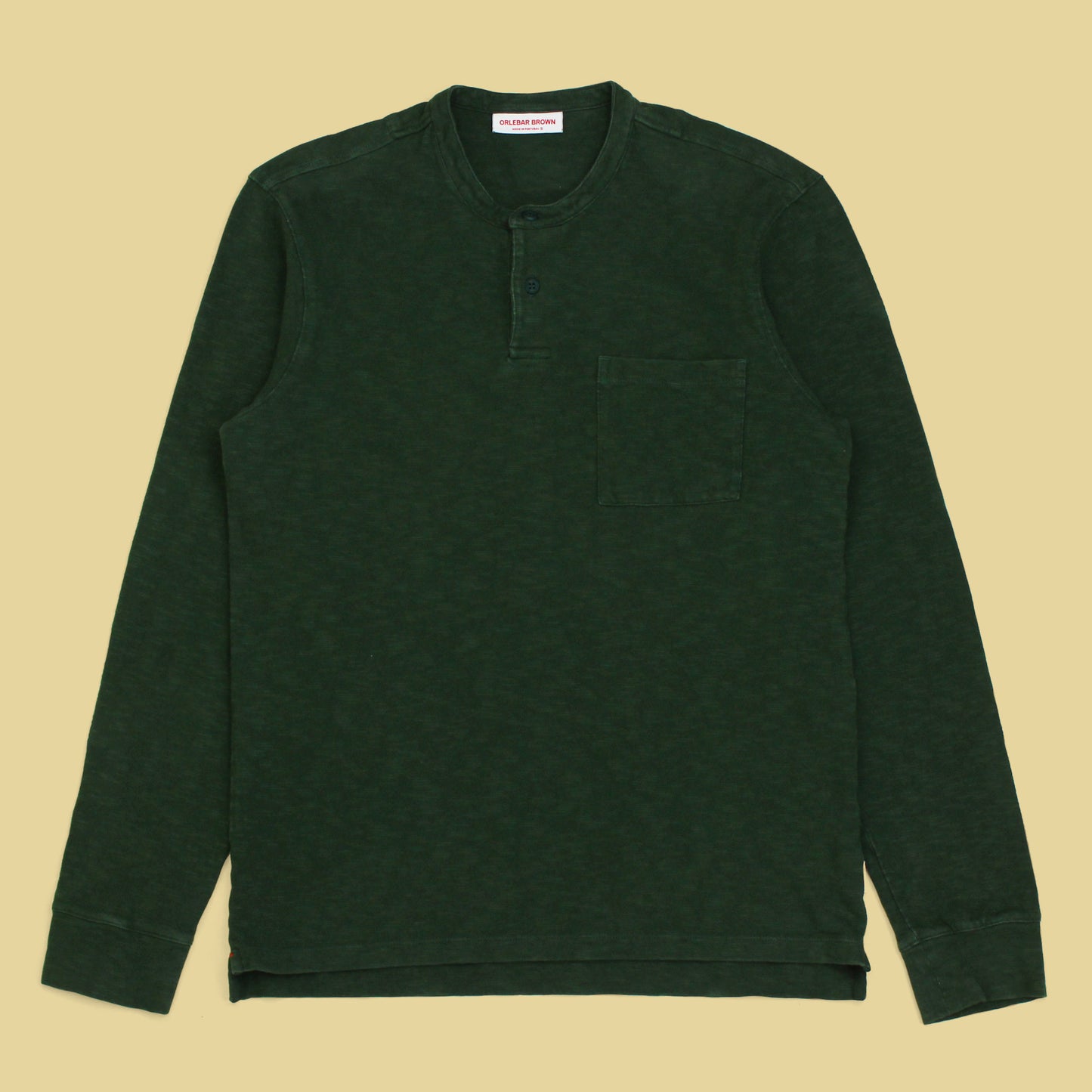 Orlebar Brown Slub Jersey Cotton Henley Shirt