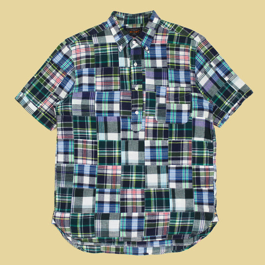 Beams Plus Patchwork Madras Button-Down Popover Shirt