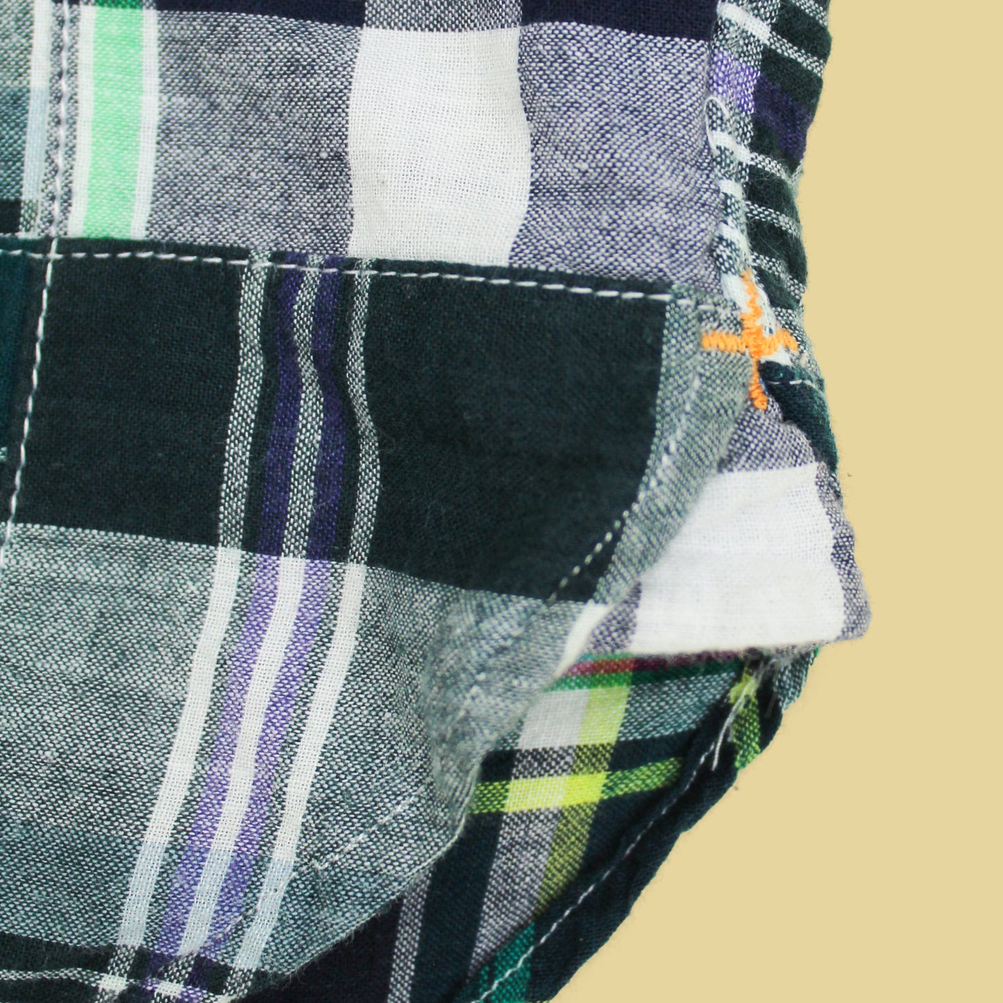 Beams Plus Patchwork Madras Button-Down Popover Shirt