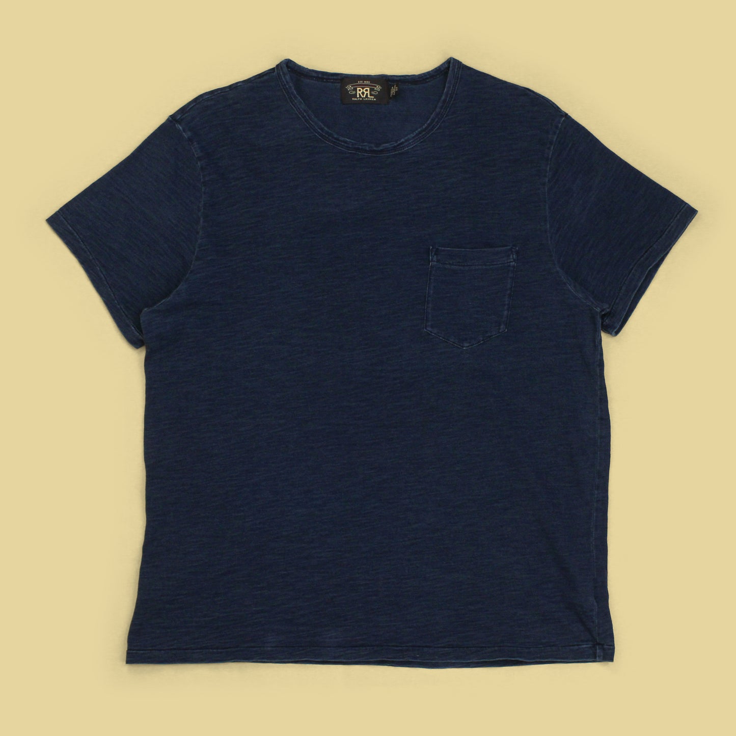 Double RL Indigo-Dye Cotton Pocket T-Shirt