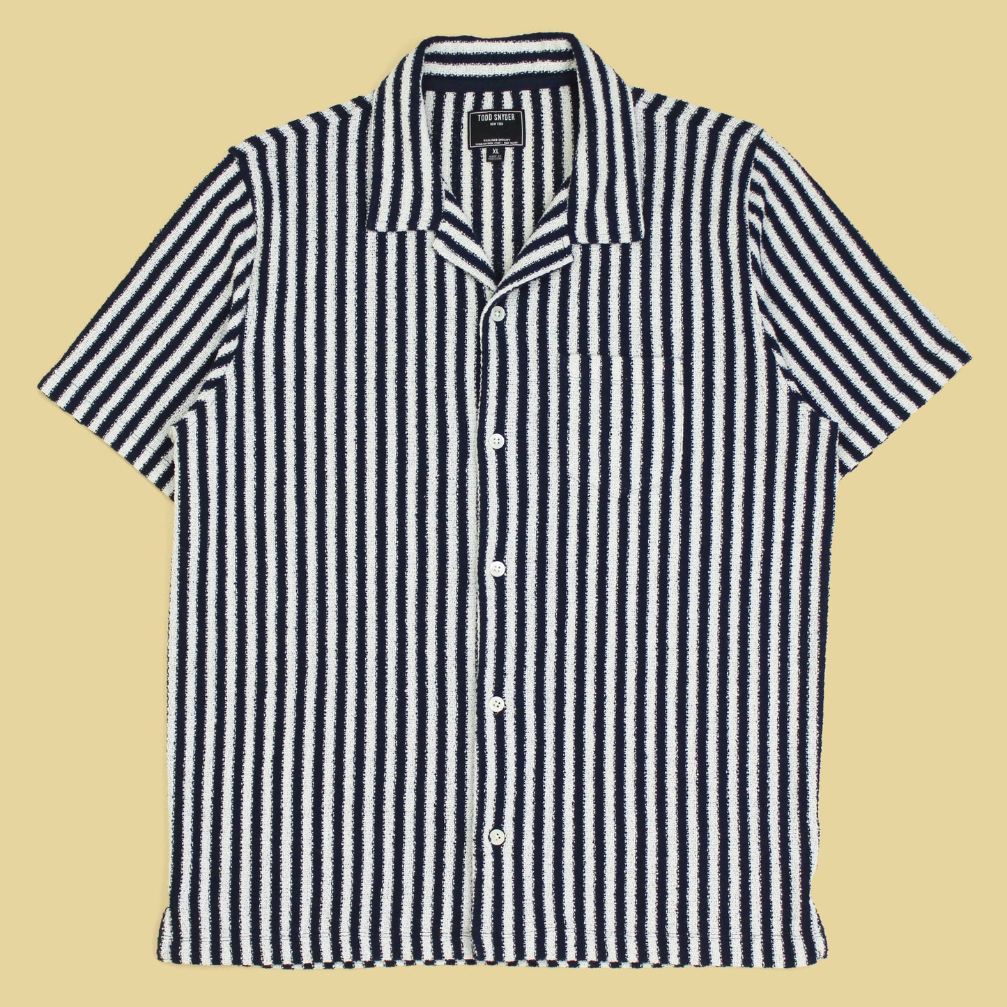 Todd Snyder Striped Cotton Blend Knit Cabana Shirt