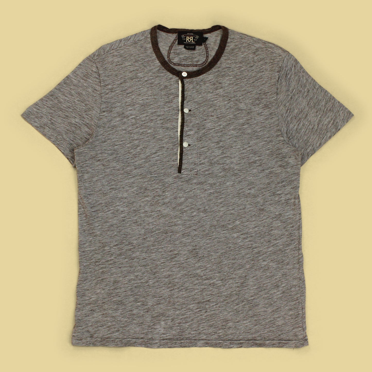 Double RL Cotton Henley Ringer T-Shirt
