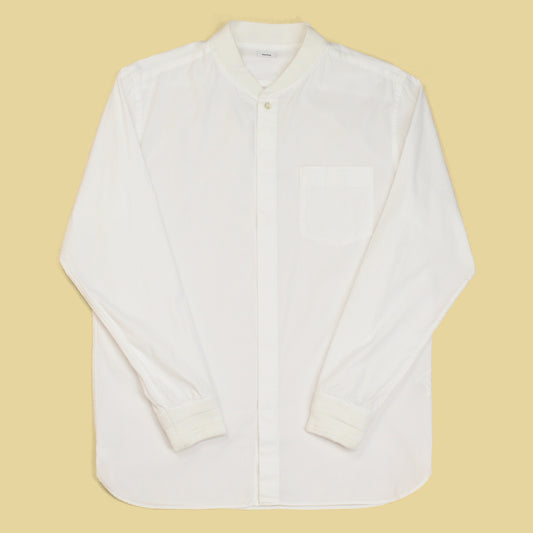 Blurhms Bomber Collar Covered Placket Button-Up Shirt