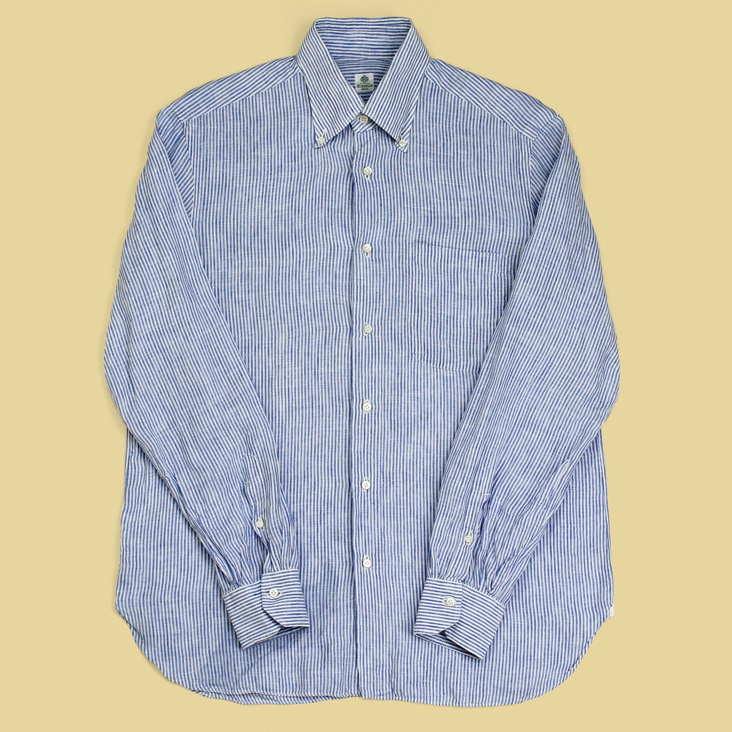 Borrelli Napoli Striped Linen Button-Down Shirt