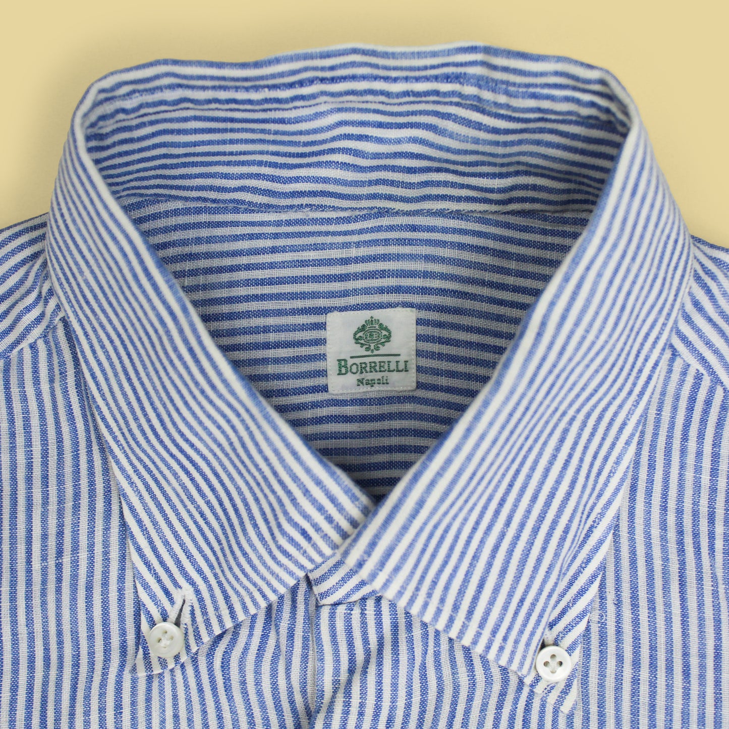 Borrelli Napoli Striped Linen Button-Down Shirt