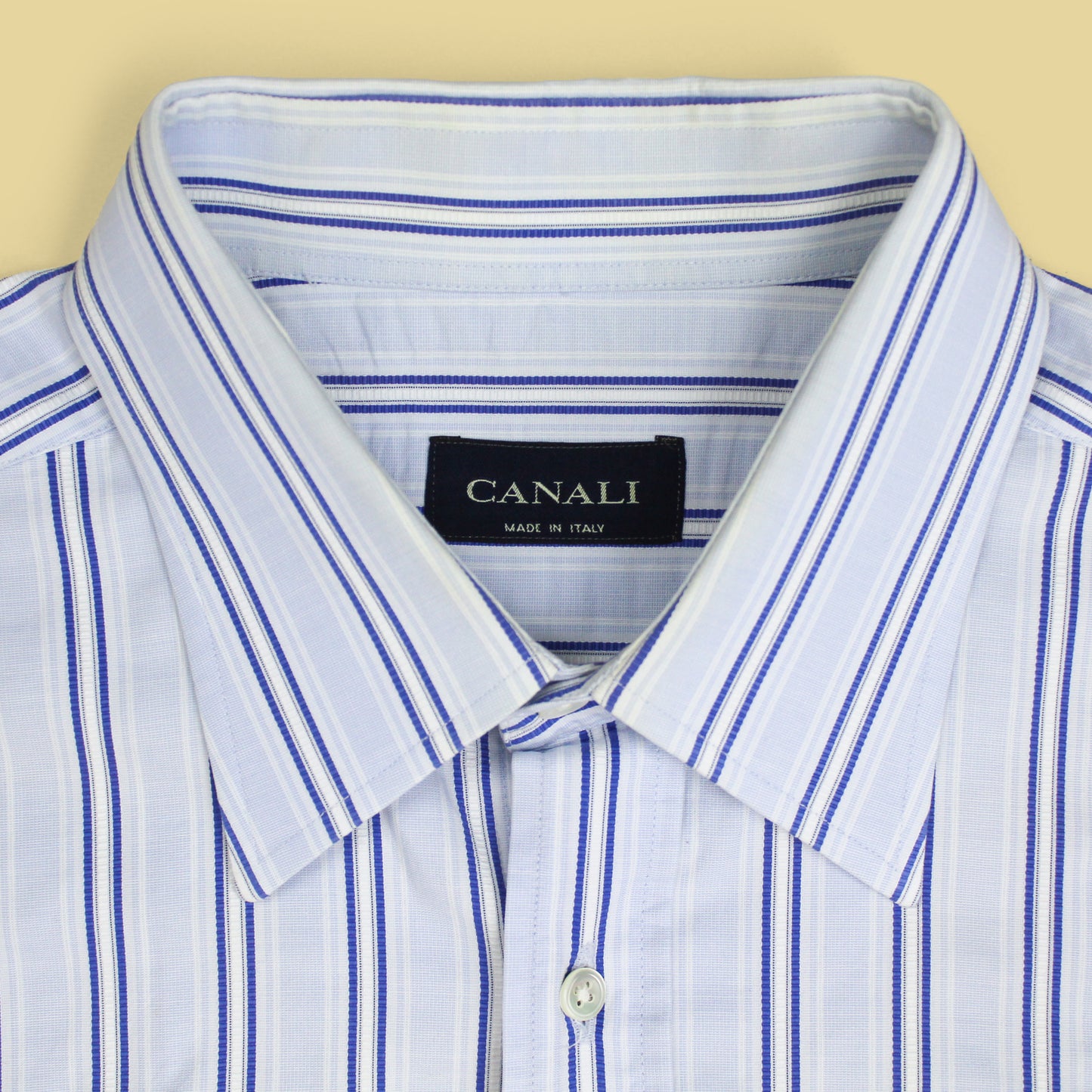 Canali Textured Stripe Cotton Button-Up Shirt