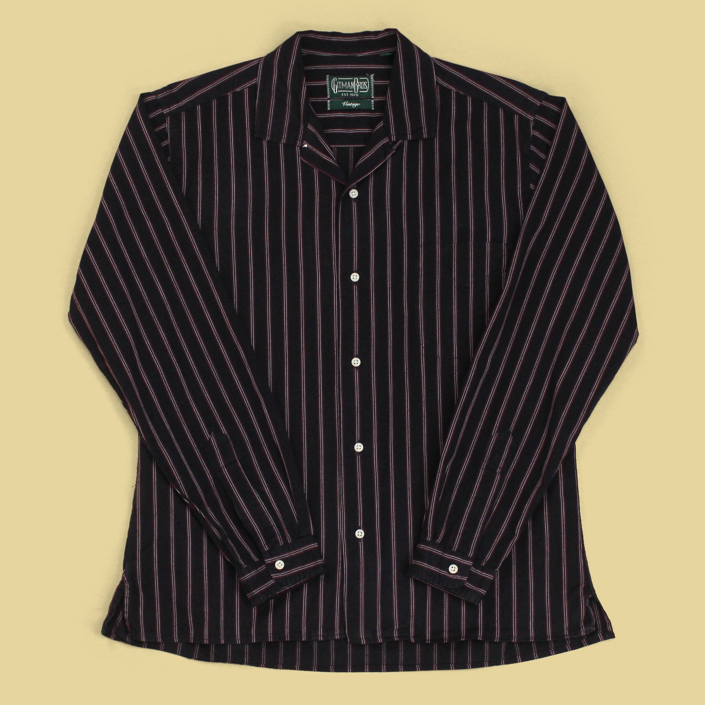 Gitman Vintage Striped Cotton Loop Collar Shirt